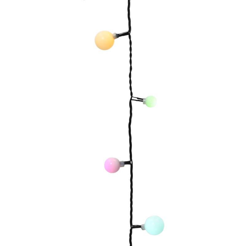 LED Lichterkette BERRY - 120 pastellfarbene Kugeln - 3 unterschiedliche Größen - L: 9m - für Außen von MARELIDA