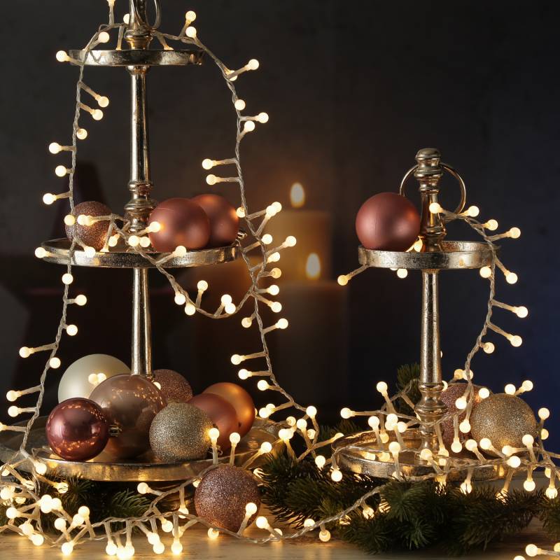 LED Lichterkette BERRY TWINKLE - 350 weiße Mini Kugeln - 8 Funktionen - Timer - L: 7,5m von MARELIDA