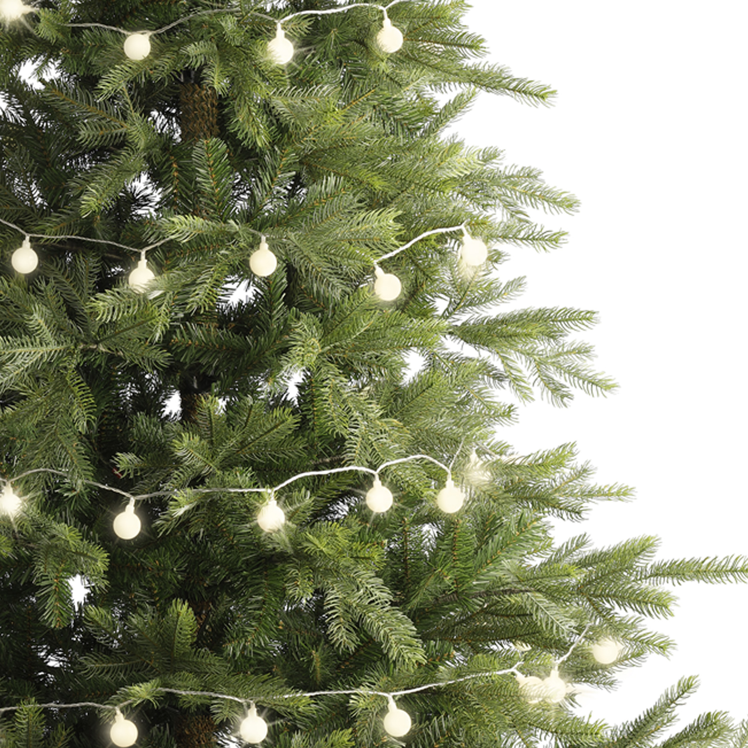 LED Lichterkette BERRY TWINKLE - 60 weiße XL Kugeln - 8 Funktionen - Timer - L:9m - für Außen von MARELIDA