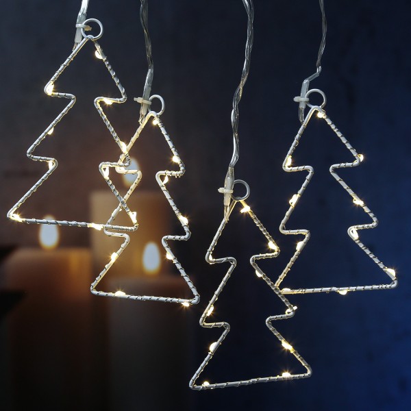 LED Lichterkette Baum - 4 Bäume mit je 10 warmweißen LED - L: 2,15m... von MARELIDA
