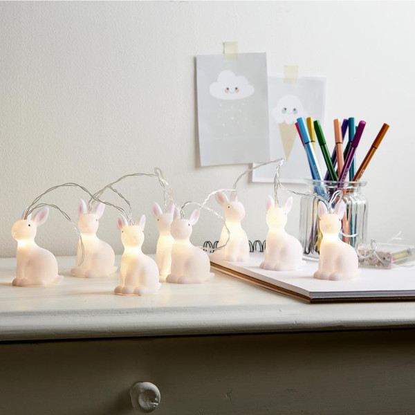 LED Lichterkette Bunny - 10 weiße Häschen mit warmweißen LED - 1,35... von MARELIDA