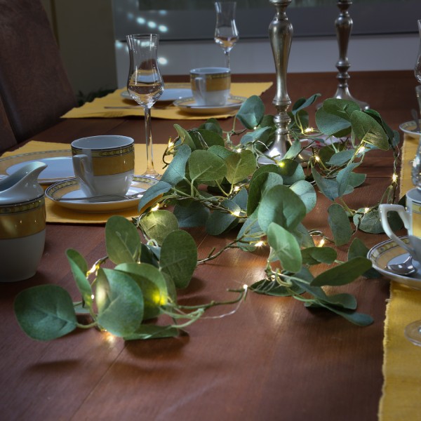 LED Lichterkette Eukalyptus - 30 warmweiße LED - L: 2,9m - Timer - ... von MARELIDA