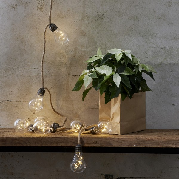 LED Lichterkette JUTTA - 10 Glühbirnen mit je 3 LED - L: 225cm - Ba... von MARELIDA