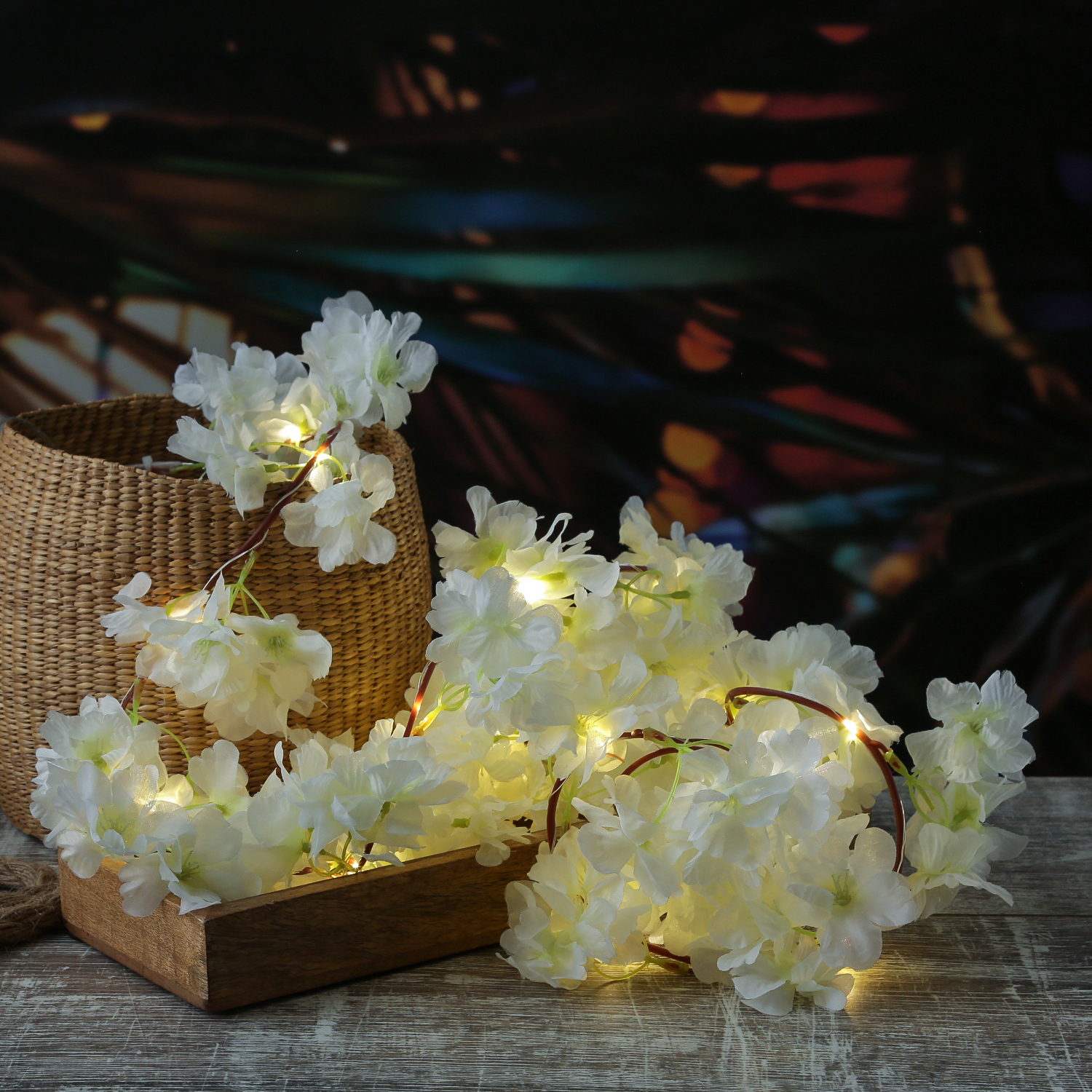 LED Lichterkette Kirschblüten - Blumengirlande - 20 warmweiße LED - Batterie - Timer - L:1,8m - weiß LED Lichterkette Kirschblüten - Blumengirlande - 20 warmweiße LED - Batterie - Timer - L:1,8m - weiß von MARELIDA