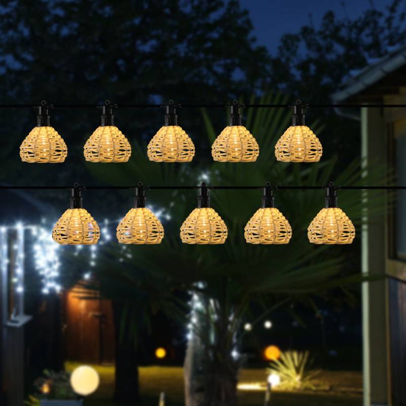 LED Lichterkette ROBY - 10 beleuchtete Lampenschirmchen - L: 4,5m - koppelbar bis 40 LED - für Außen von MARELIDA