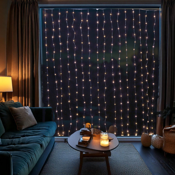 LED Lichtervorhang - 40 Stränge - 800 warmweiße LED - L: 3,9m - H: ... von MARELIDA