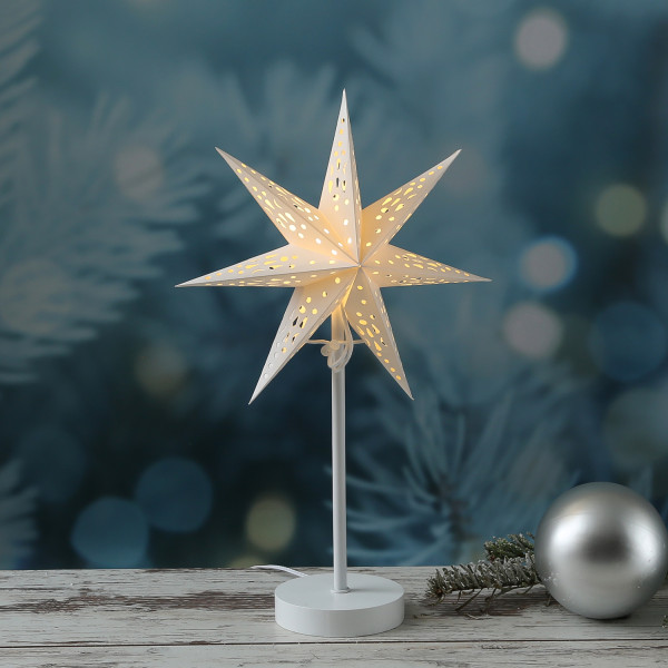 LED Papierstern - 7-zackig - stehend - H: 42cm - 6 warmweiße LED - ... von MARELIDA