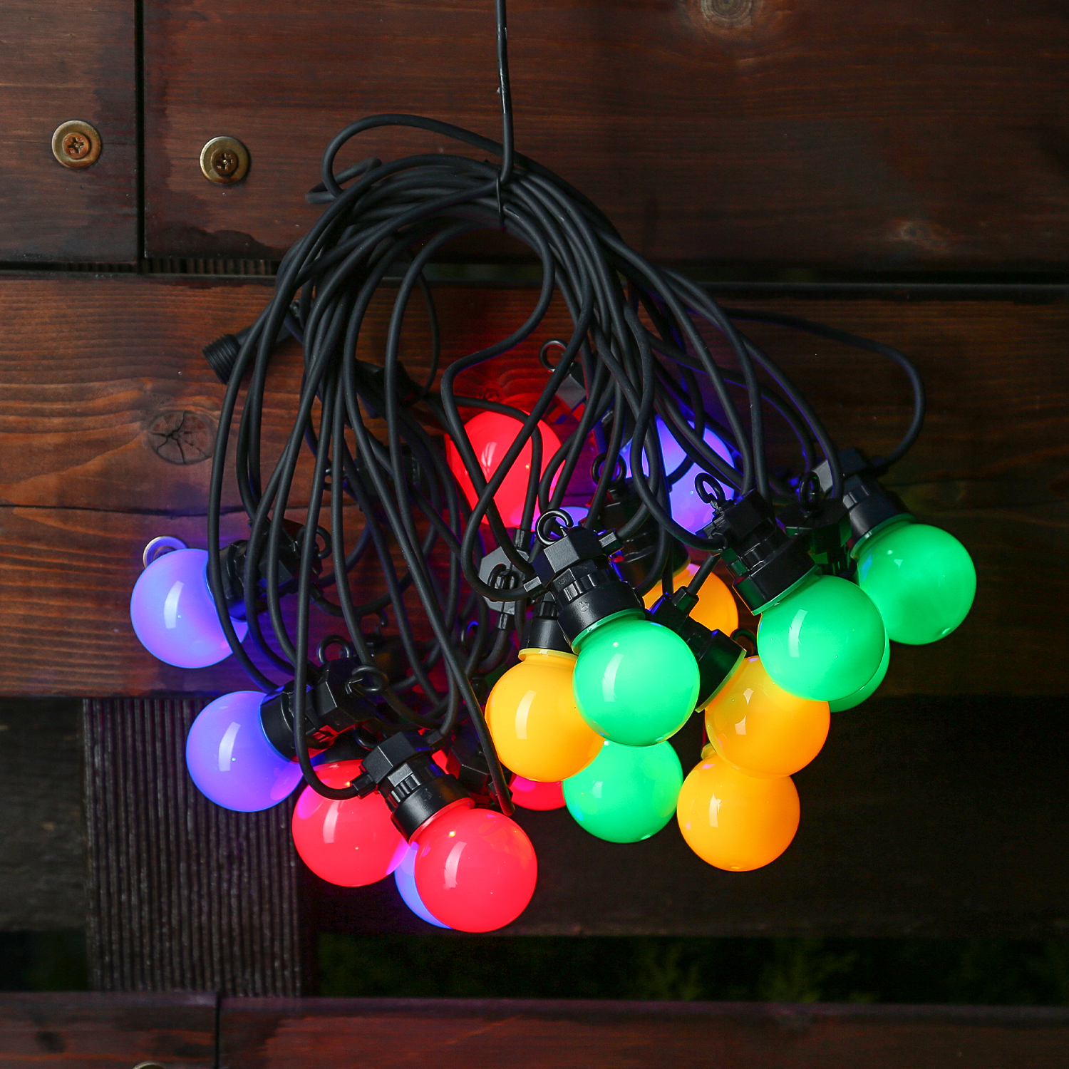 LED Party Lichterkette Circus - 20 bunte LED - 8,8m - koppelbar bis 100 LED - 8 Funktionen - Außen von MARELIDA