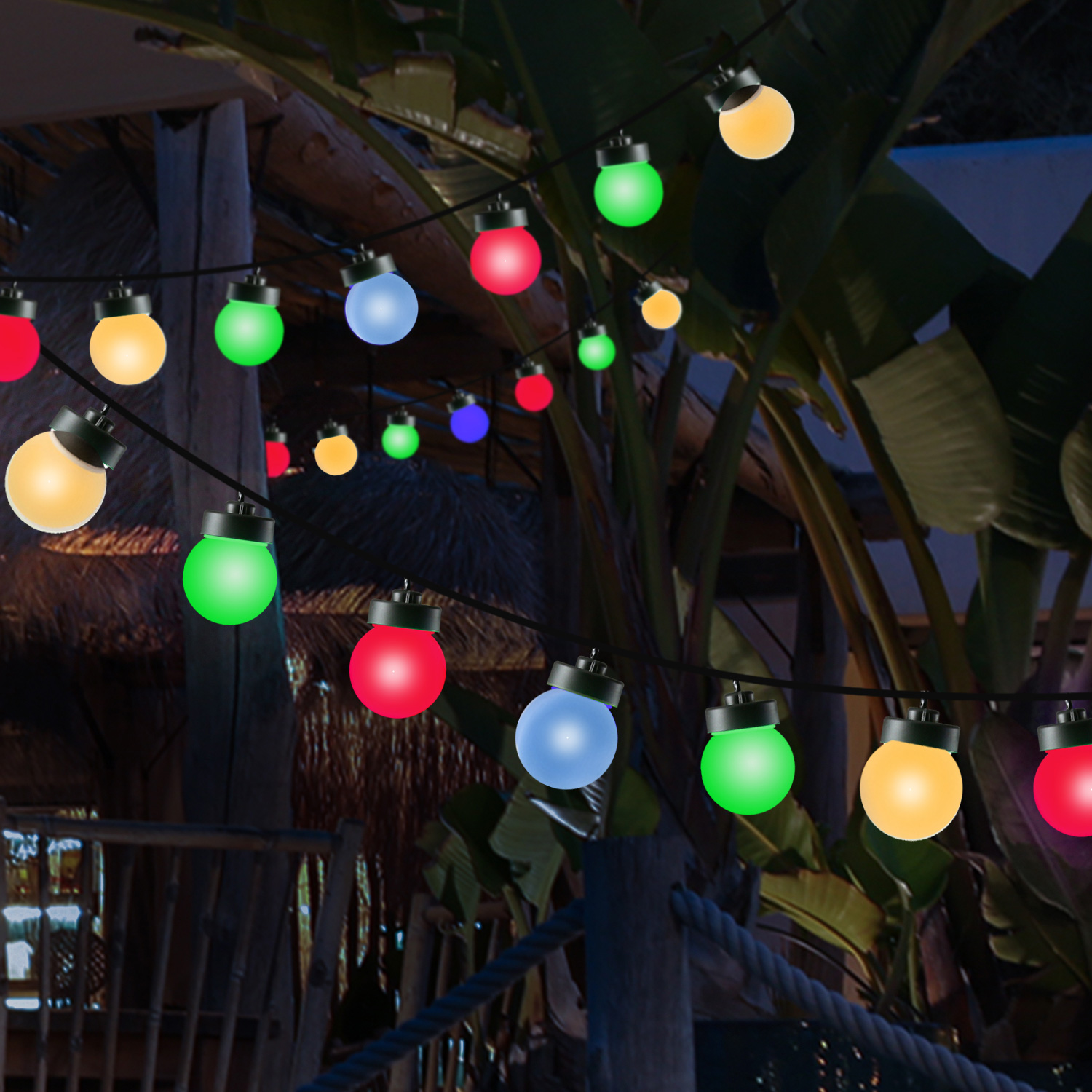 LED Party Lichterkette Circus - 20 bunte LED - L: 9,5m - mit Trafo - für Innen/Außen von MARELIDA
