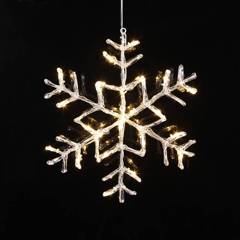 LED Schneeflocke - hängend - 24 warmweiße LED - D: 40cm - inkl. Tra... von MARELIDA