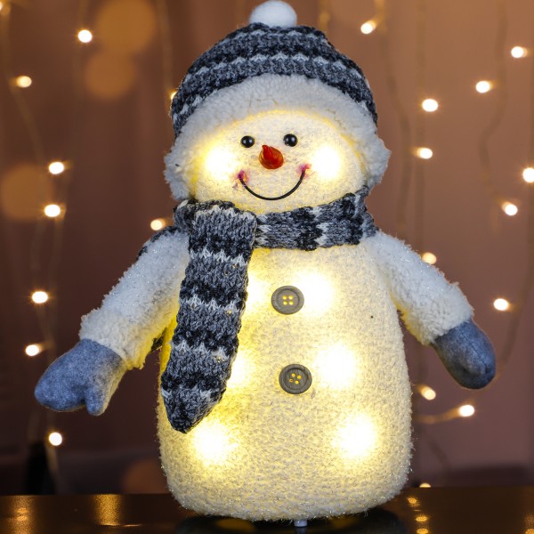 LED Schneemann - mit Mütze und Schal - Dekofigur - H: 35cm - 8 warm... von MARELIDA