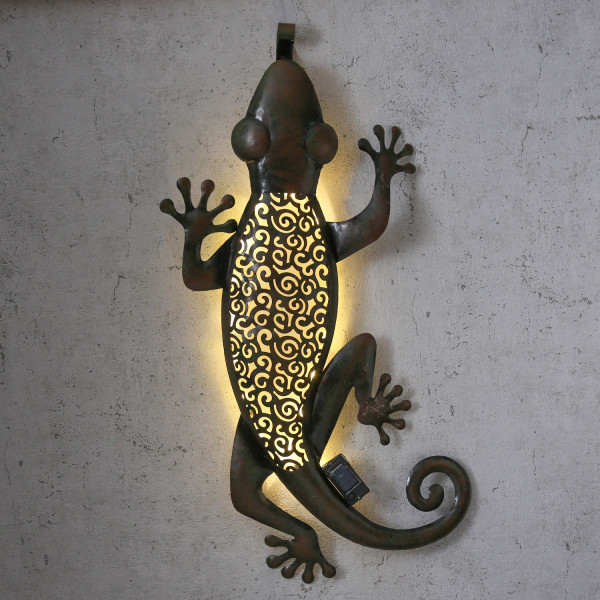 LED Solar Gartendeko GECKO - 15 warmweiße LED - H: 72cm - Dämmerung... von MARELIDA