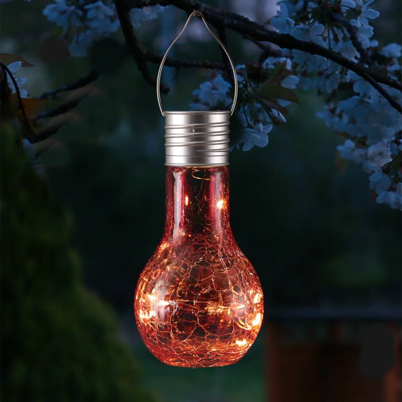 LED Solar Glühbirne CRACKLE GLOW - warmweiße LED Drahtlichterkette ... von MARELIDA