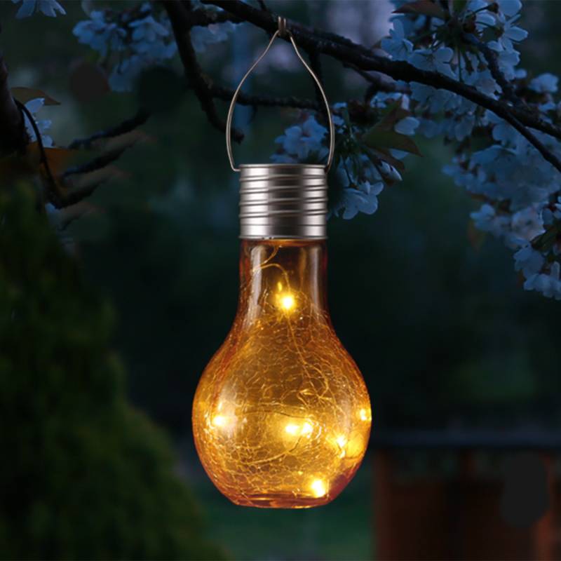 LED Solar Glühbirne CRACKLE GLOW - warmweiße LED Drahtlichterkette ... von MARELIDA