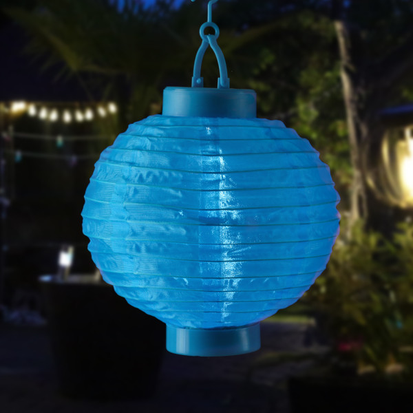 LED Solar Lampion - 1 kaltweiße LED - H: 23cm - D: 20cm - Lichtsens... von MARELIDA