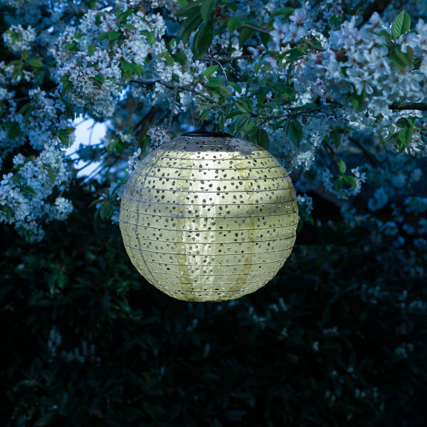 LED Solar Lampion - mit Blumenmuster - warmweiße LED - H: 25cm - D:... von MARELIDA