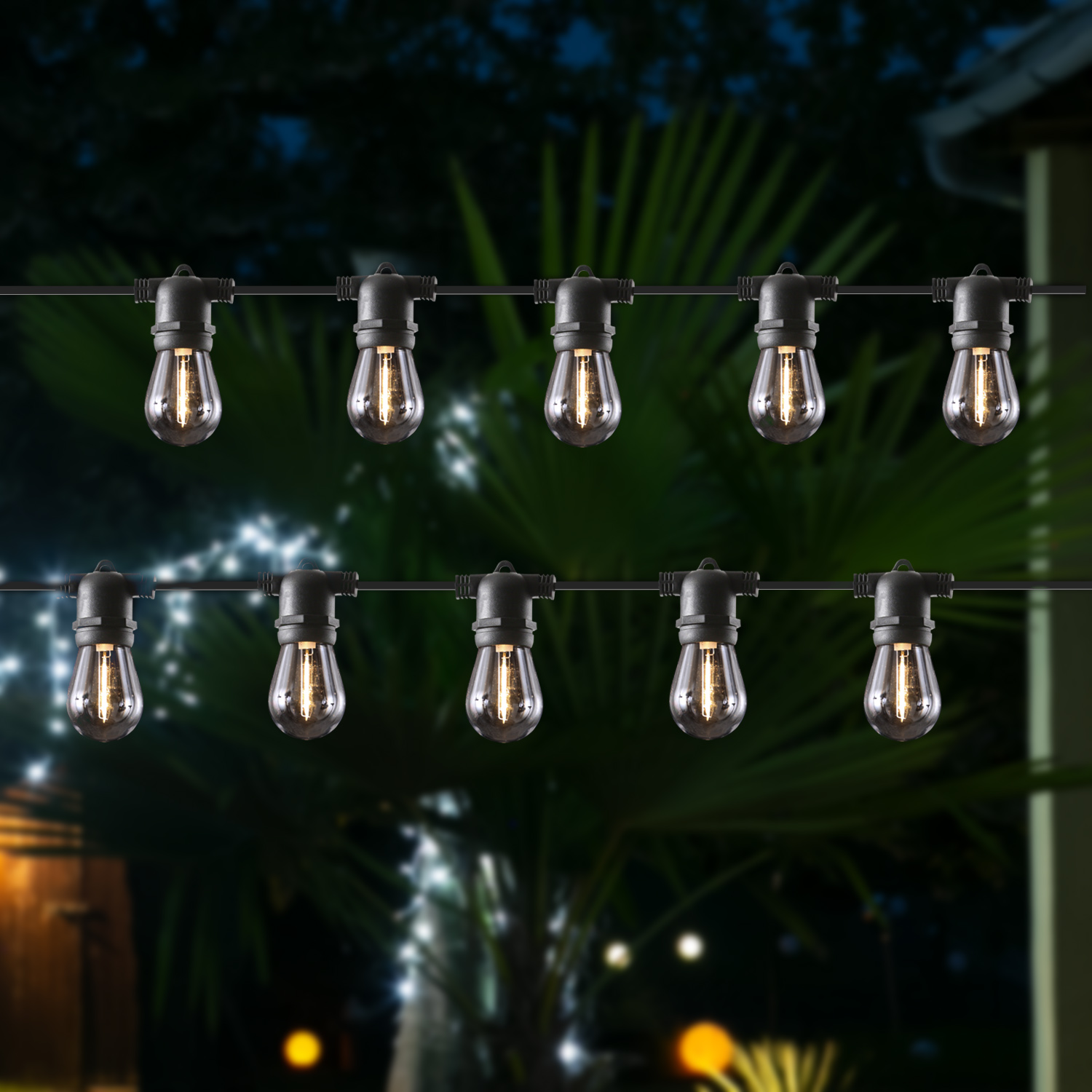 LED Solar Lichterkette CIRCUS - 10x E27 LED - 4 Leuchtfunktionen - L: 4,5m - Lichtsensor - für Außen LED Solar Lichterkette CIRCUS - 10x E27 LED - 4 Leuchtfunktionen - L: 4,5m - Lichtsensor - für Außen von MARELIDA