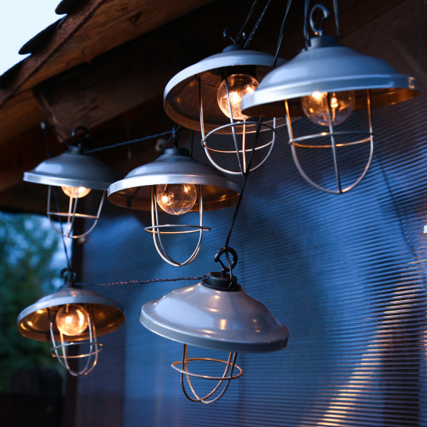 LED Solar Lichterkette Fabriklampe - 6 warmweiße LED - 2 Leuchtfunk... von MARELIDA