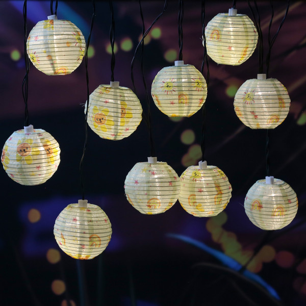 LED Solar Lichterkette LAMPION - Sonne und Blumen Motiv - 10 LED - ... von MARELIDA