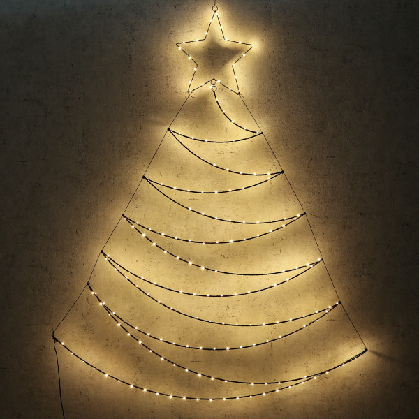 LED Tannenbaum - Wanddeko - zum Aufhängen - 200 bernsteinfarbene LE... von MARELIDA
