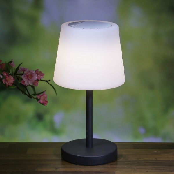 LED Tischlampe mit Lautsprecher - Bluetooth - wiederaufladbar - H: ... von MARELIDA