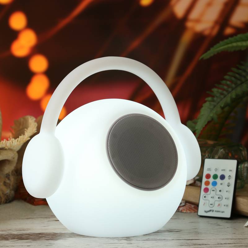 LED Tischleuchte mit Lautsprecher EVE - 15 farbwechselnde LED - H: 27cm - Fernbedienung - für Außen von MARELIDA