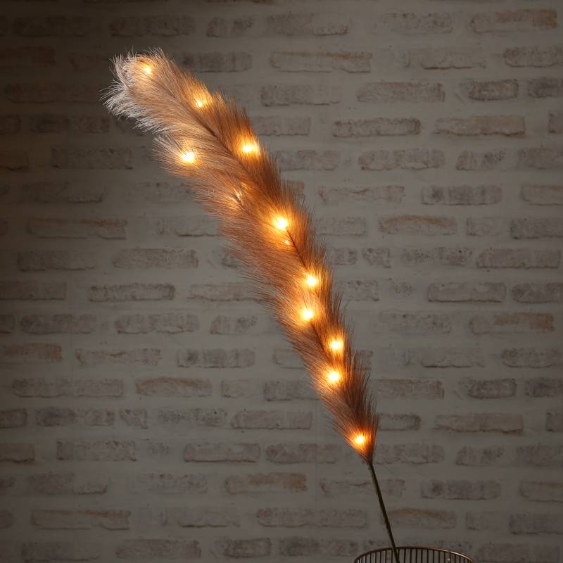 LED Zweig Federbüschel - Pampasgras - 15 warmweiße LED - H: 118cm -... von MARELIDA