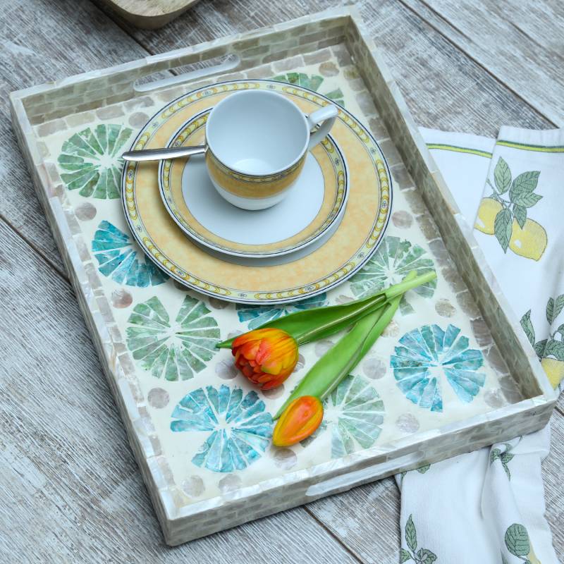 Tablett - Dekotablett - mediterranes Muster - Keramik - L: 38cm - B... von MARELIDA