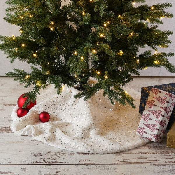 Weihnachtsbaumdecke Mond und Sterne - Baumteppich - Polyester - D: ... von MARELIDA