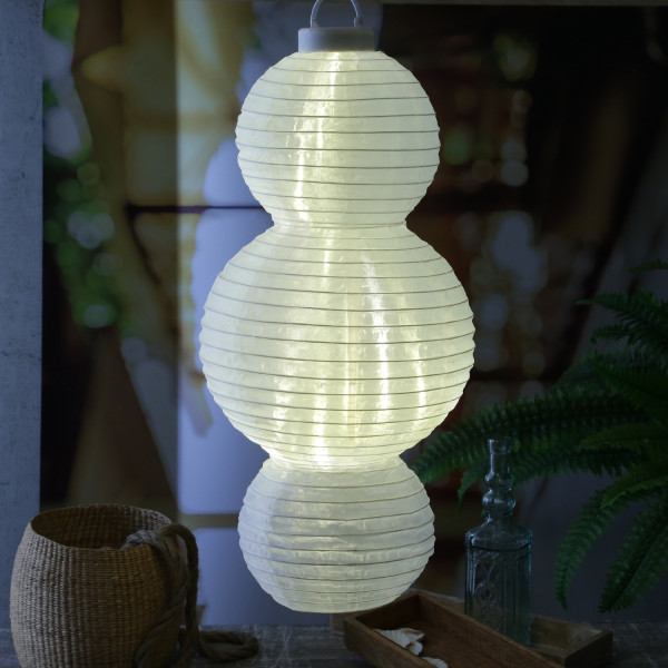 XL LED Solar Lampion - Laterne - 15 warmweiße LED an Lichterkette -... von MARELIDA