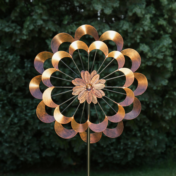 XXL Doppel Windrad ANTIK - Gartendeko - Metall - Erdspieß - H: 1,80... von MARELIDA