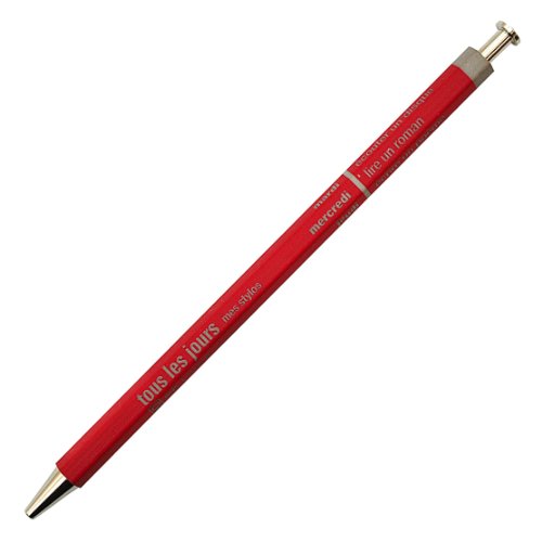 MARK´S Days Tous les Jours Kugelschreiber aus Holz und Metall in der Farbe Rot mit einer 0,5mm Spitze, DAY-BP1-RE von MARK'S(マークス)