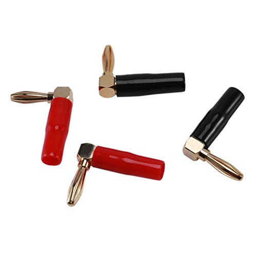 MARKELL [4 Pack Hi-End-Kupfer Rechter /90 Degree Schrauben Typ Bananenstecker/Lautsprecherkabel Anschluss [Banane De L] von MARKELL