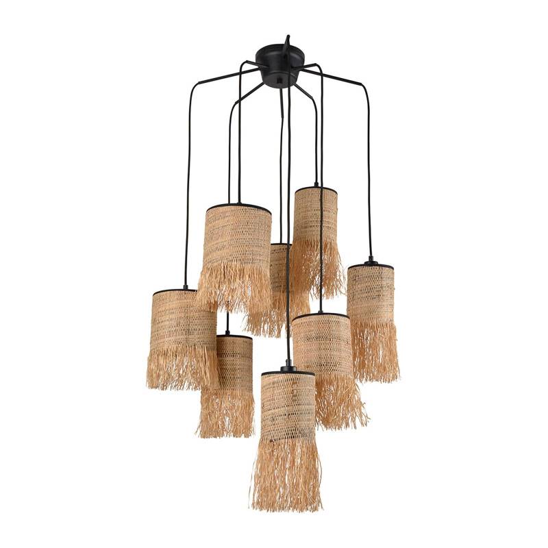 MARKET SET Hängelampe Formentera, Ø 50 cm, Palmfaser, 8-flg. von MARKET SET