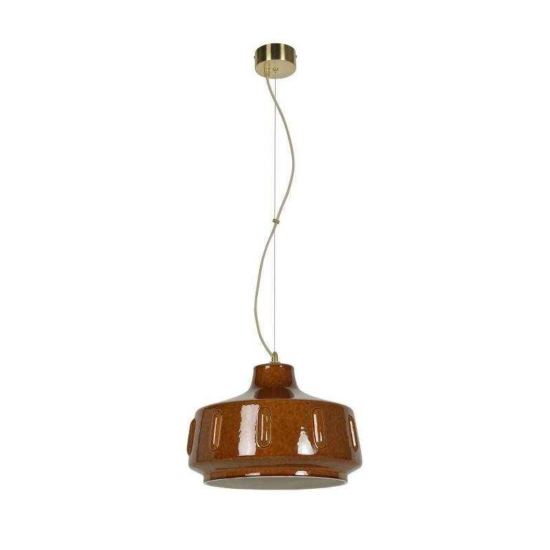 MARKET SET Pendellampe Jimmy, Ø 38 cm, braun, Keramik von MARKET SET