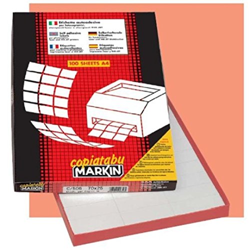 Aufkleber Markin Etiketten C/509 weiß 100 Blatt A4 (2 Etiketten à 210 x 148 mm) [210C509] von MARKIN