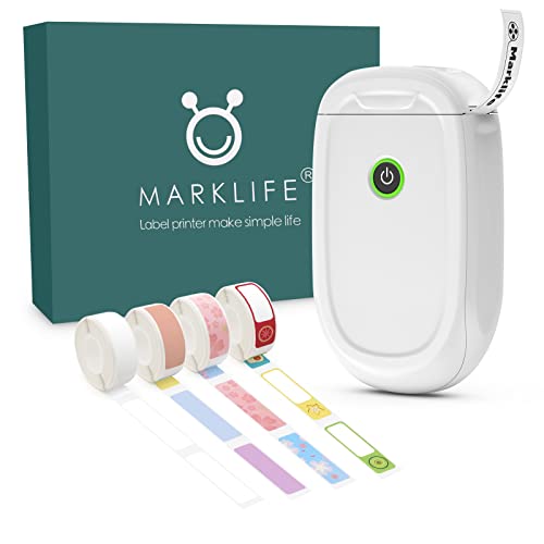 MARKLIFE P11 Bluetooth Beschriftungsgerät Handgerät,Mini Selbstklebend Etikettiergerät labelmaker,Tragbarer Thermo-Etikettendrucker mit Band für Zuhause Büro Lagerung(White, P11+4 Rollen Etiketten) MARKLIFE P11 Bluetooth Beschriftungsgerät Handgerät,Mini Selbstklebend Etikettiergerät labelmaker,Tragbarer Thermo-Etikettendrucker mit Band für Zuhause Büro Lagerung(White, P11+4 Rollen Etiketten) von MARKLIFE