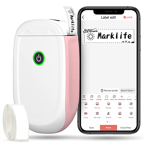 MARKLIFE P11 Mini Bluetooth Beschriftungsgerät,Thermo Selbstklebend Etikettiergerät,Mini labelmaker etikettendrucker Handgerät Kompatibel mit iOS und Android,Beschriftungsgerät Für Zuhause Büro MARKLIFE P11 Mini Bluetooth Beschriftungsgerät,Thermo Selbstklebend Etikettiergerät,Mini labelmaker etikettendrucker Handgerät Kompatibel mit iOS und Android,Beschriftungsgerät Für Zuhause Büro von MARKLIFE