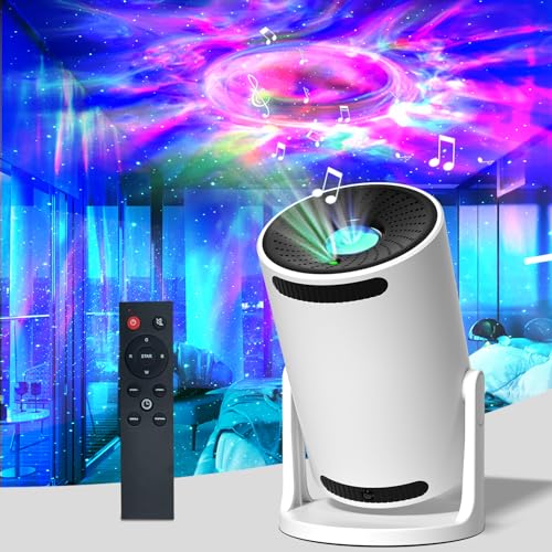 Galaxie-Projektor mit Bluetooth-Lautsprecher, LED-Nachtlicht mit RGB-Farbwechsel, Fernbedienung, Timing, Nebel und Stern, 180° drehbarer Deckenprojektor für Party, Raumdekoration, Entspannung, von MARKX
