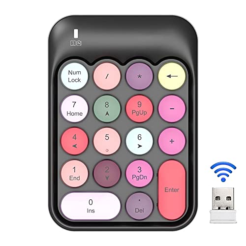 MARMODAY Bluetooth-Nummernblock, USB, kabellos, 18 Tasten, tragbar, für Laptop, Desktop, PC, Notebook (schwarz) von MARMODAY