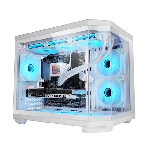 Mars Gaming MC-3TCOREM, Gaming-Gehäuse Custom Micro-ATX, DREI Fenster aus Gehärtetem Glas, Seitliches Dual-Kammer, Unterstützung für 360mm Wasserkühlung, Kabelmanagement, Mini-Tower-PC, USB-C, Weiß von Mars Gaming