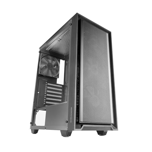 MARSGAMING MC-PMAX, Professionelles ATX-Gehäuse, 4X 120mm FDB-Lüfter, Mesh-Frontpanel, Seitenscheibe Gehärtetem Glas, Semi-Tower-PC mit Dual-Kammer-Design, Unterstützung für Wasserkühlung, Schwarz MARSGAMING MC-PMAX, Professionelles ATX-Gehäuse, 4X 120mm FDB-Lüfter, Mesh-Frontpanel, Seitenscheibe Gehärtetem Glas, Semi-Tower-PC mit Dual-Kammer-Design, Unterstützung für Wasserkühlung, Schwarz von Mars Gaming