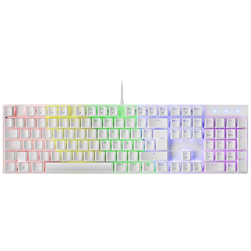 MARSGAMING MK422WRES Weiß, Mechanische Gaming Tastatur RGB, Antighosting, Mechanischer Switch Rot, Spanische Sprache von MARSGAMING