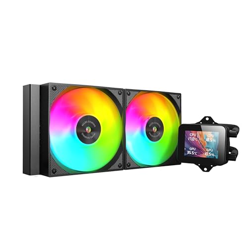 Mars Gaming ML-VISION240, Flüssigkeitskühlung AIO, TDP 500W, 2x ARGB-Lüfter mit Kupfer und Aluminium-FDB-Kern, 4:3 IPS LCD-Display mit 360° Rotation und Software, Universeller Multisockel, Schwarz Mars Gaming ML-VISION240, Flüssigkeitskühlung AIO, TDP 500W, 2x ARGB-Lüfter mit Kupfer und Aluminium-FDB-Kern, 4:3 IPS LCD-Display mit 360° Rotation und Software, Universeller Multisockel, Schwarz von Mars Gaming