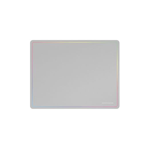 Mars Gaming MMP124, Gaming-Mauspad 360x260mm, Regenbogen-Randdesign, rutschfeste Naturkautschuk-Basis, hochpräzise Nanotextil-Oberfläche, Flexibles Mauspad, Weiß von Mars Gaming