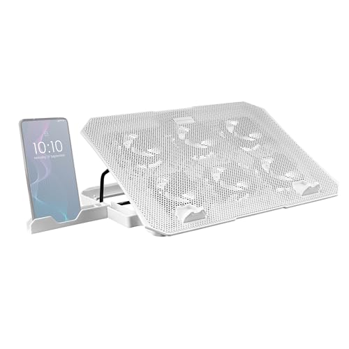 Mars Gaming MNBC23, Kühlsockel und Ständer 16", 6 Steuerbare Lüfter mit Blauer LED, 6 Positionen Ständer, Smartphone-Ständer, 2 USB 2.0, Weiß Mars Gaming MNBC23, Kühlsockel und Ständer 16", 6 Steuerbare Lüfter mit Blauer LED, 6 Positionen Ständer, Smartphone-Ständer, 2 USB 2.0, Weiß von Mars Gaming