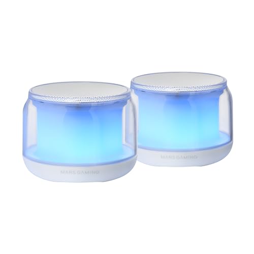 Mars Gaming MS-Aura, Bluetooth-Lautsprecher 5.3, DSP-Chipsatz 15W, RGB-Beleuchtung mit Clearview 360º Design, Kompakte Lautsprecher mit Lautstärke- und RGB-Kontrollbox, AUX-IN Eingang, Weiß Mars Gaming MS-Aura, Bluetooth-Lautsprecher 5.3, DSP-Chipsatz 15W, RGB-Beleuchtung mit Clearview 360º Design, Kompakte Lautsprecher mit Lautstärke- und RGB-Kontrollbox, AUX-IN Eingang, Weiß von Mars Gaming