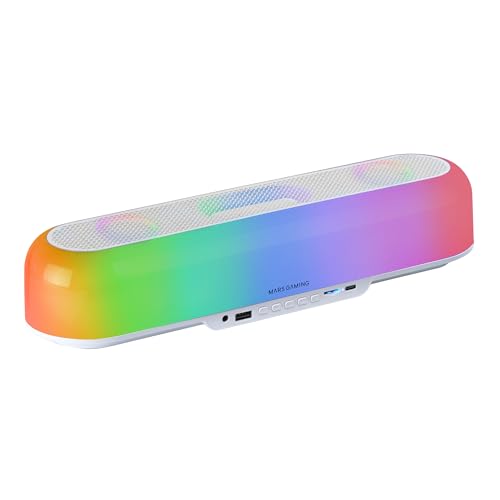 Mars Gaming MSB-ORB, Tragbarer Lautsprecher + Soundbar 20W, Orbilight RGB 360° Beleuchtung, Soundbar mit Triple-Driver-System, Gaming-Lautsprecher Bluetooth 5.3 / USB/MicroSD/AUX/FM, Weiß Mars Gaming MSB-ORB, Tragbarer Lautsprecher + Soundbar 20W, Orbilight RGB 360° Beleuchtung, Soundbar mit Triple-Driver-System, Gaming-Lautsprecher Bluetooth 5.3 / USB/MicroSD/AUX/FM, Weiß von Mars Gaming