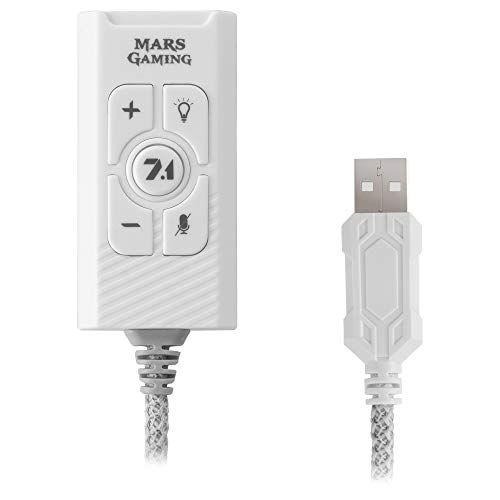 MARSGAMING MSC2W Weiß, Externe Soundkarte, USB 7.1, PS5/PS4/PC/MAC/SWITCH von MARSGAMING