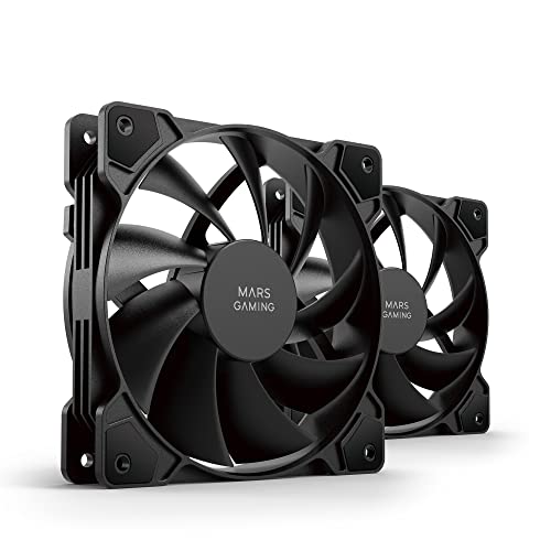 Mars Gaming MF-PROX2 Schwarz, Kit 2 120mm Lüfter, Anti-Vibrationssystem, Ultra-leise, Dualer Anschluss 3PIN + 4PIN von Mars Gaming